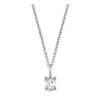 14 kt hvidguld vedhæng, The One Oval serien fra Nuran med ialt 0,33 ct Diamant