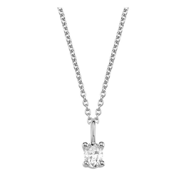 14 kt hvidguld vedhæng, The One Oval serien fra Nuran med ialt 0,33 ct Diamant