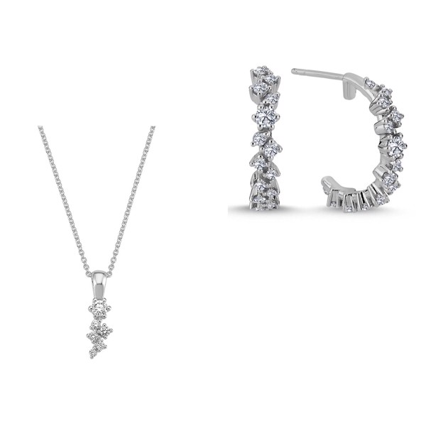 14 kt hvidguld smykkesæt, Twinkle serien fra Nuran med ialt 0,94 ct diamanter