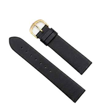 Sort urrem i kalve skind i ulige løb uden syninger fra 10-22 mm, 165 & 190 mm lang og med 3 typer spænder