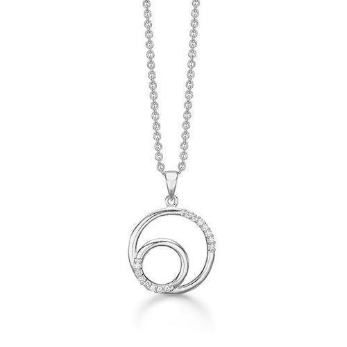 Image of blank Sterling sølv collier cirkel med blank overflade fra Aagaard