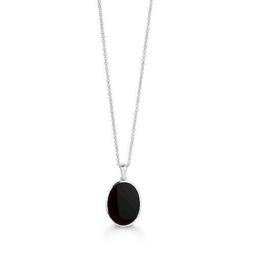 Image of blank Sterling sølv collier Onyx med blank overflade fra Aagaard