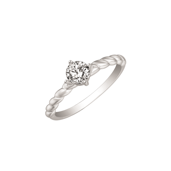Støvring Design\'s Sølv ring med et snoet design og zirkonia