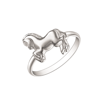 Støvring Design's børne Sølv ring med hest, str 40-50
