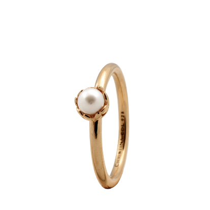 Christina Collect forgyldt samle ring - Pearl Flower med perle