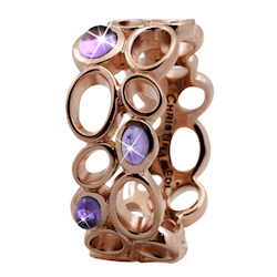 Christina Collect rosa forgyldt samle ring - Big Amethyst Bubbles, ringmål 56