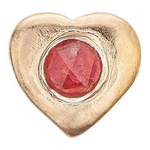 Christina Collect forgyldt 925 sterling sølv Ruby Heart Lille forgyldt hjerte med rød rubin, model 603-G2