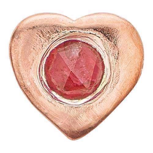 Christina Collect rosa forgyldt 925 sterling sølv Ruby Heart Lille rosa forgyldt hjerte med rød rubin, model 603-R2
