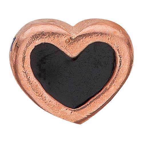 Christina Collect rosa forgyldt 925 sterling sølv Black Enamel Heart Lille rosa forgyldt hjerte med sort emalje, model 603-R4