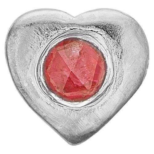 Christina Collect 925 sterling sølv Ruby Heart Lille sølv hjerte med rød rubin, model 603-S2