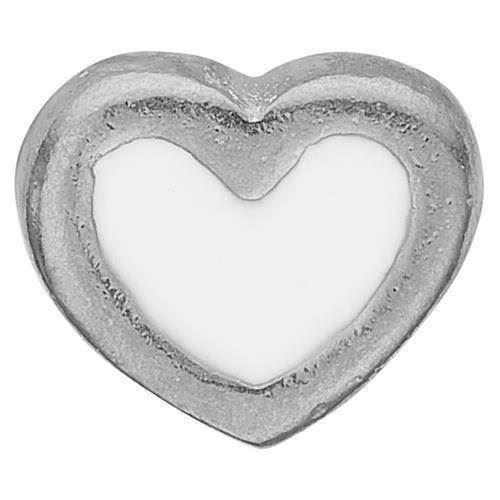 Christina Collect 925 sterling sølv Enamel Heart Lille sølv hjerte med hvid emalje, model 603-S3