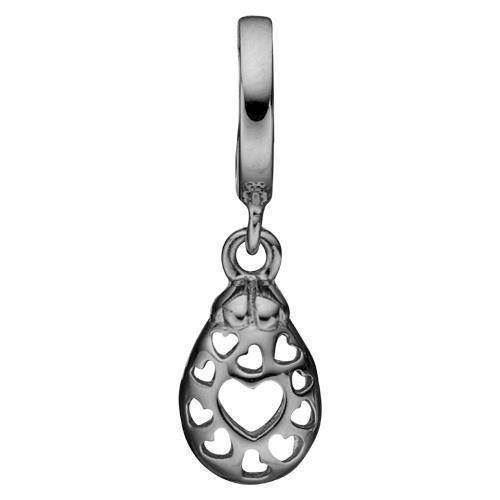 Christina Collect 925 sterling sølv Secret Hearts sort rhodineret med hjerter, model 610-B58