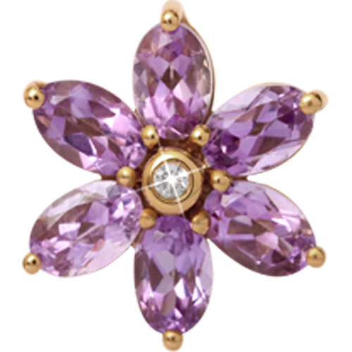 650-G04 , Christina Collect Big Amethyst Flower rings