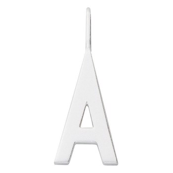 16 mm mat sølv bogstaver Design Letters by Arne Jacobsen uden eller med 45-60 cm kæde