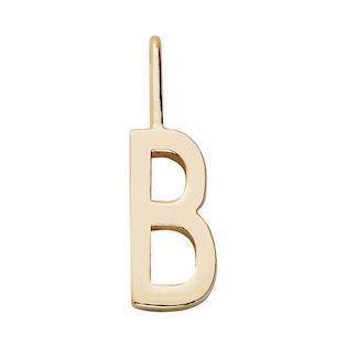 B - 10 mm forgyldte sølv bogstaver Design Letters by Arne Jacobsen uden eller med 45-60 cm kæde