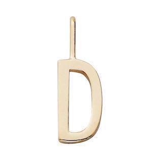 D - 10 mm forgyldte sølv bogstaver Design Letters by Arne Jacobsen uden eller med 45-60 cm kæde