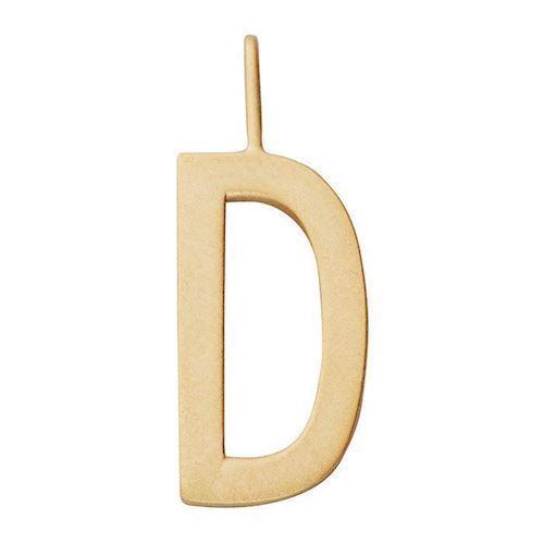 D - 16 mm mat forgyldte sølv bogstaver Design Letters by Arne Jacobsen uden eller med 45-60 cm kæde