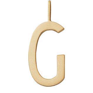 G - 16 mm mat forgyldte sølv bogstaver Design Letters by Arne Jacobsen uden eller med 45-60 cm kæde