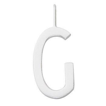 G - 16 mm mat sølv bogstaver Design Letters by Arne Jacobsen uden eller med 45-60 cm kæde