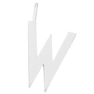 W - 16 mm mat sølv bogstaver Design Letters by Arne Jacobsen uden eller med 45-60 cm kæde