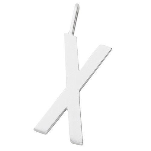 X - 16 mm mat sølv bogstaver Design Letters by Arne Jacobsen uden eller med 45-60 cm kæde