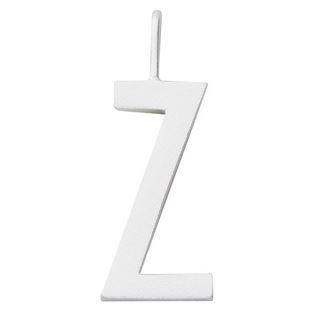Z - 16 mm mat sølv bogstaver Design Letters by Arne Jacobsen uden eller med 45-60 cm kæde