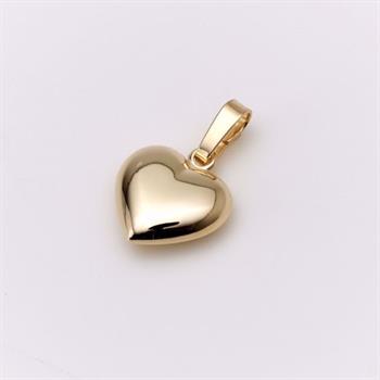 14 kt guld guld vedhæng, med overflade,  måler 13 x 13 mm