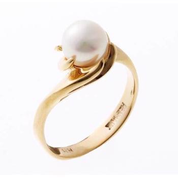 Lund Klo 8 kt. Guld fingerring blank - 7,0-7,5 mm kulturperle