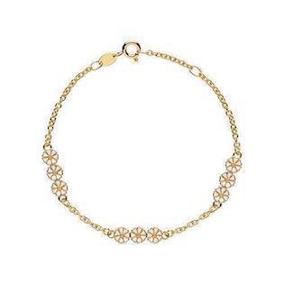 Lund Marguerit 9x5 mm 925 Sterling Sølv Armbånd Forgyldt, model 90105019-9-M