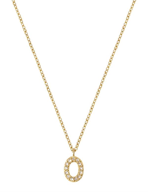 MB0085, Mockberg Stone Letter O Gold Necklace Halskæde