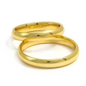 3,5 & 5,0 mm glatte ringe i 14 karat guld