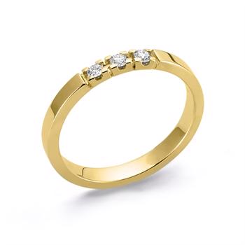 8 kt rødguld diamant alliance ring fra Nuran Classic serien fra Nuran med 3 x 0,02 ct diamanter