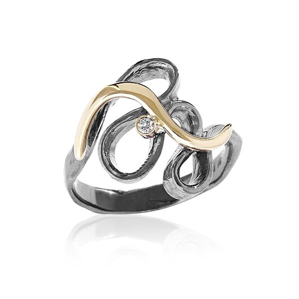 Blicher Fuglsang\'s Luksuriøs ring med guld og brillant