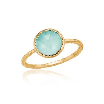 Blicher Fuglsang's Ring med aqua calcedon