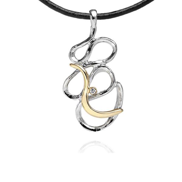 Blicher Fuglsang\'s Halssmykke med guld og brillant