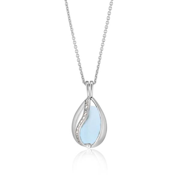 Blicher Fuglsang\'s Blankt Smykke Æg med Aqua Calcedon