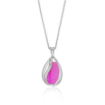 Blicher Fuglsang's Blankt Smykke Æg med Pink Onyx