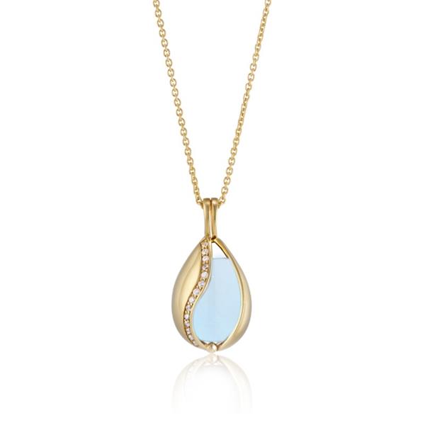 Blicher Fuglsang\'s Blankt Smykke Æg med Aqua Calcedon