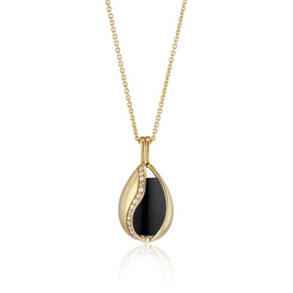 Blicher Fuglsang\'s Blankt Smykke Æg med Sort Onyx