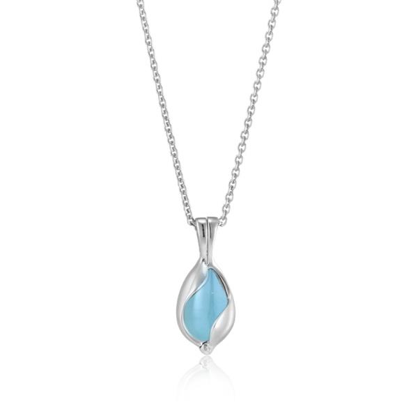 Blicher Fuglsang\'s Lille blankt Smykke Æg med Aqua Calcedon