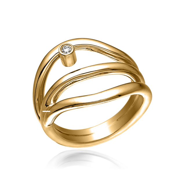 Blicher Fuglsang\'s Guldring med brillant