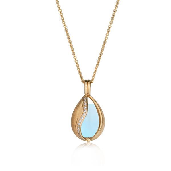 Blicher Fuglsang\'s Smykke Æg med Aqua Calcedon
