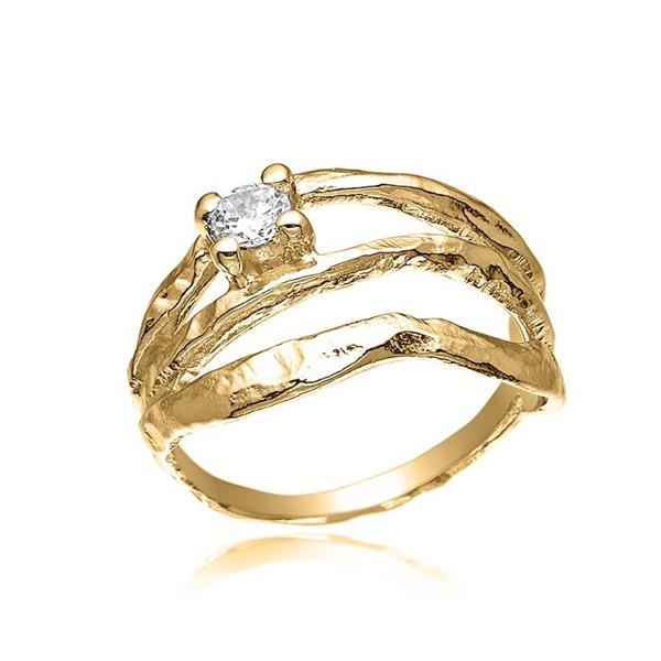 Blicher Fuglsang\'s Ring i forgyldt sølv med kant