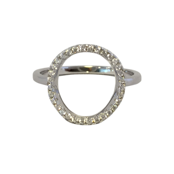 Siersbøl\'s Sølv rhodineret cirkel ring m/ zirkonia