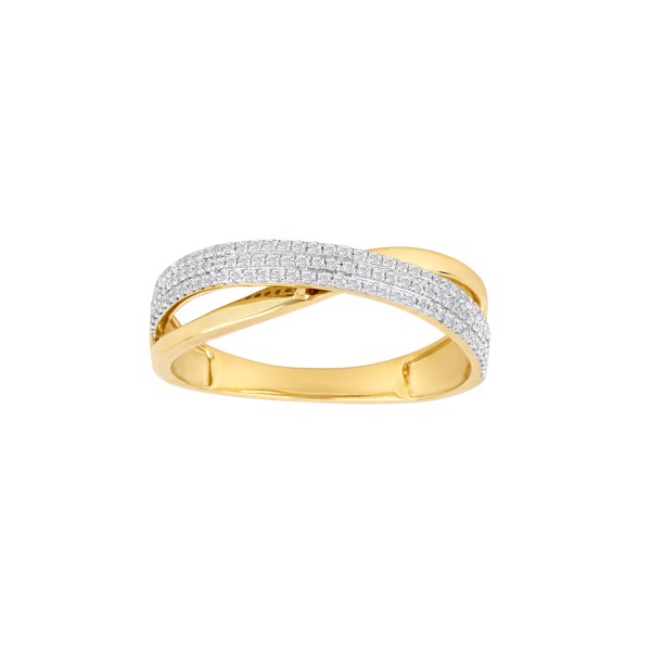 Siersbøl\'s 14kt. guldring kryds m/dia. 0.20ct W/SI