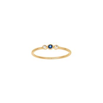 Siersbøl's 14kt. guldring m/safir og dia. 0.03ct W/SI