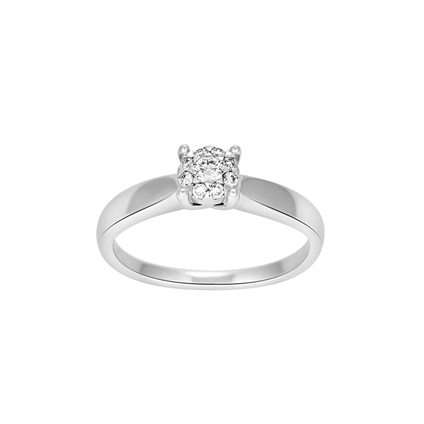 Siersbøl\'s 14kt. hvidguldsring m/dia. 0.16ct W/SI