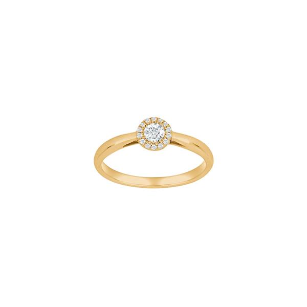 Siersbøl\'s 14kt. guldring roset m/dia. 0.20ct W/SI