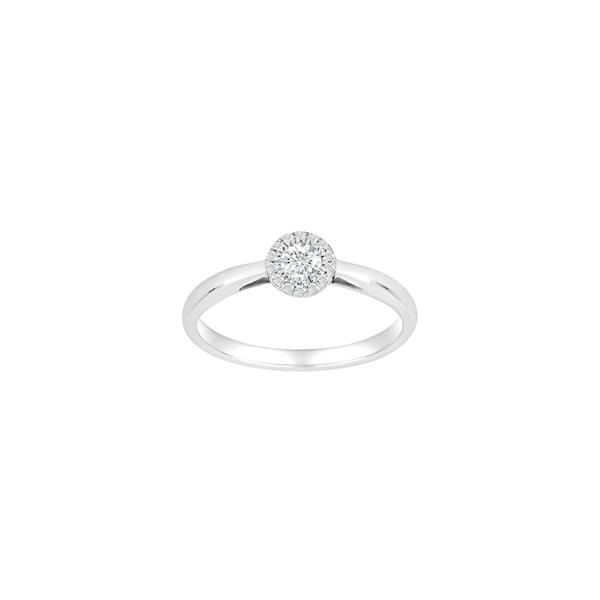 Siersbøl\'s 14kt. hvidguldsring roset m/dia. 0.20ct W/SI