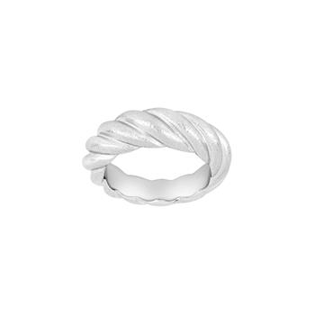 SHAPE Sølv rhodineret Twistet ring mat, fra Siersbøl Shape